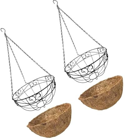 Yardwe 2 pezzi Fioriera Appesa Cocco da Vasi Sospesi per Decorazione Balcone e Leggeri e Resistente Facile Installazione e Design per Spazi Esterni