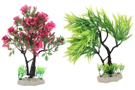 TOYANDONA 2 Pièces Plantes Artificielles pour Aquarium Décor Réaliste Vert Accessoires pour Aménagement Paysager Décor Sécurisé pour Poissonniers