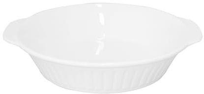 quiodok Tarteform Quicheform Keramik mit Griffen, Durchmesser 20.3 cm, Obstkuchenform, Backform Rund für Pie, Quiche, Einfach zu Reinigen, Griffiges Design, Kratz- und Schnittfest, Weiß