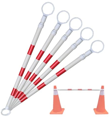 2 4 5 6 8 10 12 16 20 set Reflekterande infällbar barriär för trafikkoner, Expanderbar 47″–78″ trafiksäkerhetskonstång för byggnation, parkering, folkmasskontroll (B, 5 st)