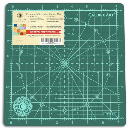 Calibre Art Rotating Self Healing Cutting Mat 8x8 (7 Grid), for Quilting