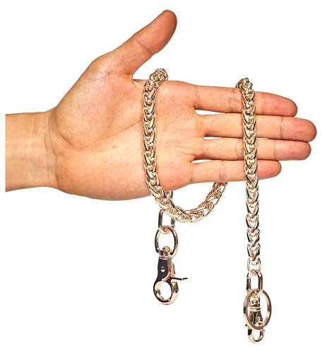 newtro Wallet Chain Men Women Boy Girl, Biker Motorcycle Pants Jean Punk Long Key Chain Black Gold Silver 26 Types, 01-gold, 24