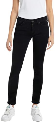 Replay Damen Jeans New Luz Skinny-Fit, Noir 098-2 (Schwarz), 23W / 28L