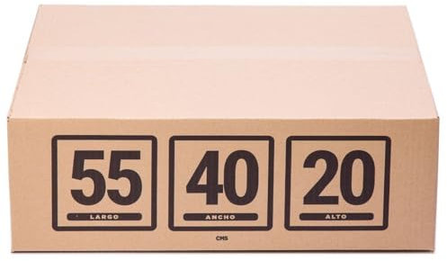 TELECAJAS | 10 Cajas 55x40x20 cm de Cartón Robustas Rectangulares y Planas - Regalo Rollo Cinta Adhesiva | Tamaño Maleta de Cabina Avión | Pack de 10 + Precinto