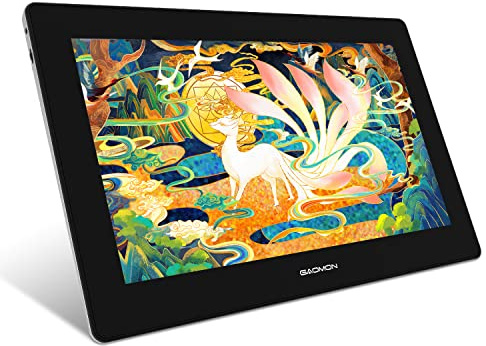 GAOMON PD1621 Tableta Gráfica con Pantalla 4K UHD De 15.6 Pulgadas, Soporte Táctil De 10 Dedos, 8192 Niveles De Sensibilidad A La Presión, Vidrio Esmerilado Antirreflejos para Pintura Profesional
