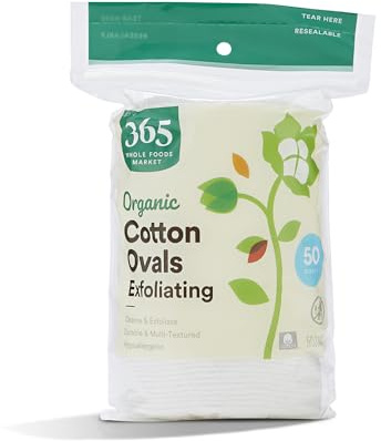 365 by Whole Foods Market, Organic Cotton Ovals, Exfoliating, 50 Count