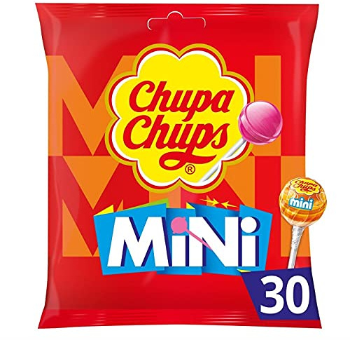 CHUPA CHUPS - Mini sucettes fruits 180g - Assortiment de délicieuses saveurs fruitées - Idéal pour les gourmands - Douceurs sucrées à déguster - Lot De 4