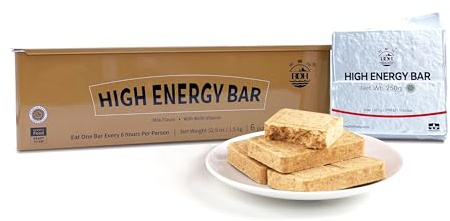 Emergency Food Ration Bars - Milk Flavor Compressed Biscuit Survival Tabs, 20 years Shelf Life Emergency Supplies, Food Rations Supply for Outdoor Camping Hiking Snowstorm,Tin Box 6 Count