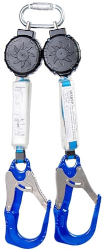 UIANSP 6ft Self Retracting Lifeline Retractable Fall Arrest Construction Roofing/Fall Protection Retractable Safety Lanyard External Shock Absorber Fall Arrest Safety