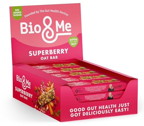 Bio&Me: Super Berry Gut-Loving Oat Bars (18 x 38g) - On-The-Go Snack - Good Gut Health