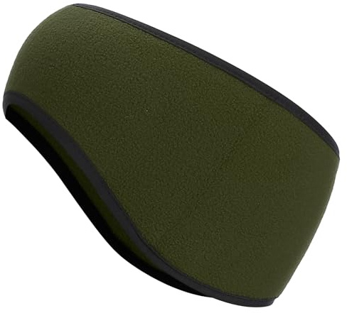 PATIKIL Ear Warmer Headband, Polar Fleece Ear Warmer Winter Stretchy Running Sweatband Outdoor Essential for Cold Weather Running Jogging Walking Skiing Cycling, Olive Green
