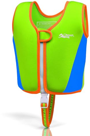 OMYAFL Toddler Swim Vest Kids Floaties Boys Girls Swim Float Jacket Buoyancy Swimwear (Green, Large(4-6yrs/45-60lbs))
