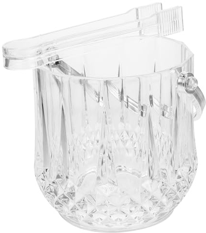 MAGICLULU Secchiello Ghiaccio in Plastica Spesso capacità Aumentata e Pinza per Cubetti di Ghiaccio, Set Portatile 2 Pezzi per Cocktail e Feste