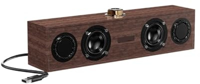WAFOHSR Altoparlante Multimediale Bluetooth Cablato A Doppia Modalità Retrò Universale For TV Computer E Telefono Cellulare Subwoofer Connettività Versatile