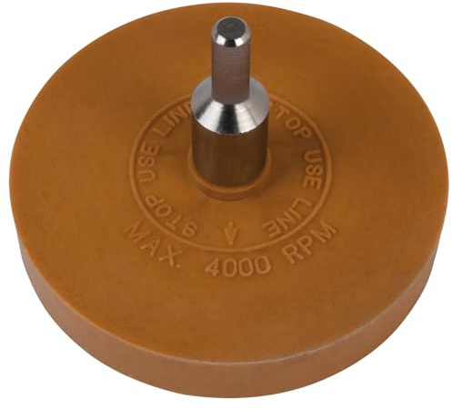 SW-Stahl 94857L Radierscheibe, 90 mm I Folienradierer mit Adapter I Radierer für Akkuschrauber I Radierscheibe Bohrmaschine I Lack Radiergummi Auto I Kleberentferner Autolack