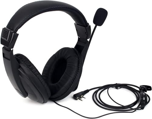 Retevis R114 Funkgerät Over Ear Headset Rauschunterdrückung VOX Kopfhörer 2 Pin Kompatibel mit Walkie Talkie RT24 RT27 RT668 RT617 RT618 RT619 BaoFeng BF-88E Kenwood (1 STK.)