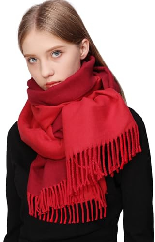 RIIQIICHY Cachemira Invierno Reversible Bufanda Pashmina Chal Mantón para Mujeres Más Grueso Cálida Grande Larga