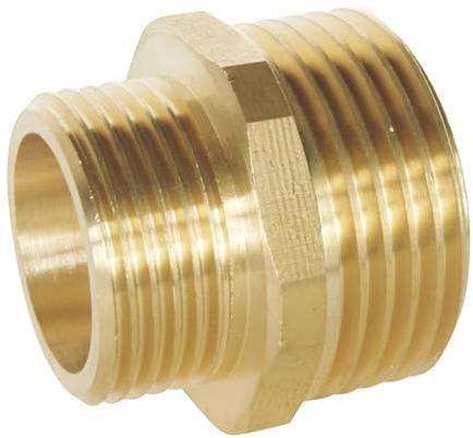 SOMATHERM FOR YOU, Mamelon laiton brut à visser réduit double mâle 26/34-20/27, sachet de 2 pièces, idéal pour raccordement rapide en eau sanitaire et chauffage, résistant à la corrosion