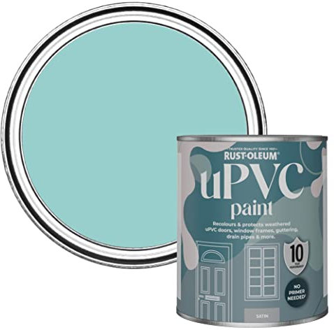 Rust-Oleum Blue uPVC Door and Window Paint In Satin Finish - Teal 750ml