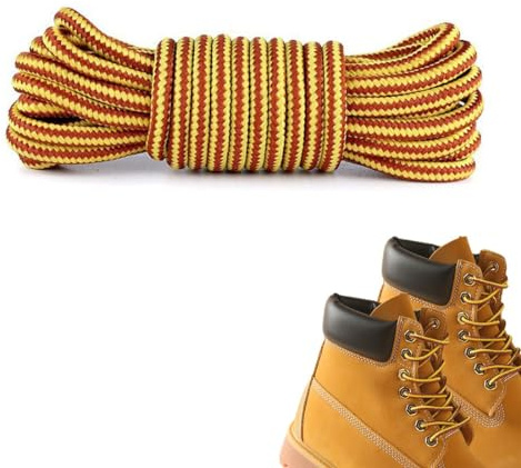 EOUIAV Lacets Robustes et Durables pour Bottes [1 Paire], 150cm x 5mm - Pour Bottines, Chaussures de Randonnée et de Travail