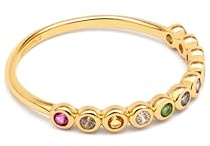 SINGULARU - Anillo Orbit. Latón con Acabado en Baño Oro de 18Kt. Joyas para Mujer. Talla 12
