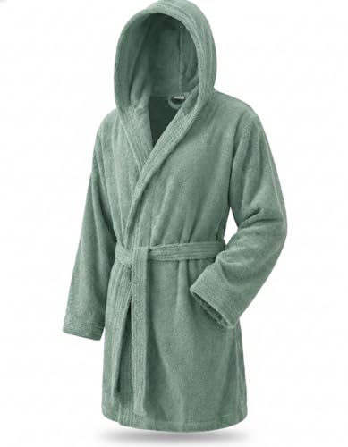 Top Towel Elegant - Badrock för kvinnor och män i 100% bomull, 500 g/m² - val med huva eller utan huva - mjuk och absorberande för dusch, spa och pool, Vattengrön, XXL