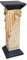 Griechische Dekosäule mit Goldener Drapierung, Antik Beistelltisch, 100 cm Höhe, 37 cm Breite, Weiß (Marmor-Beige)