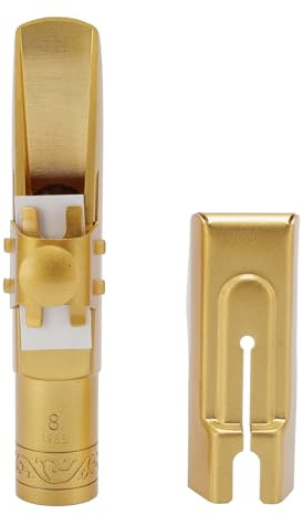 Bocchino per Sassofono Contralto con Cappuccio, Bocchino in Ottone Metallico 8C per Sassofono Contralto per Principianti e Professionisti, Ricambi e Accessori per Sassofono