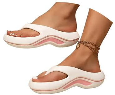 Memory Foam Flip Flops Womens Orthopedic Flip Flops with Arch Support Plantar Fasciitis Walking Recovery Sandals Corrective Sports Sandal Open Toe Thick Cushion Indoor Outdoor