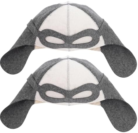 ELAYARD 2pcs Creative Felt Sauna Hats Wool Banya Caps Heat-resistant Absorbent Sauna Hair Protector for Men Women Bathroom Use