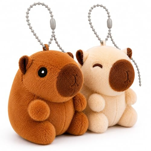 Grupo Moya Peluche Capibara Kawaii 10 cm – Llavero Capybara y Colgante Capibara para Mochila, Mini Muñeco Suave con Cierre Ajustable, Color Sorpresa