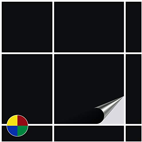 FoLIESEN - Fliesenaufkleber 15x15 cm | selbstklebende Fliesen-Folie für Bad & Küche | entfernbare Klebe-Folie für Wandfliesen Küchenrückwand & Bordüren | 20 Klebefliesen, .:Schwarz matt