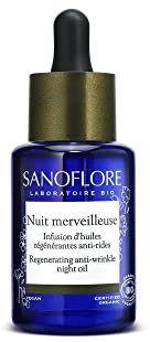 Sanoflore Nuit Merveilleuse - Huile de Nuit Sèche Anti-Rides Visage Certifiée Bio - Huiles Essentielles - 30 ml