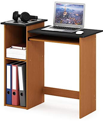 Furinno Econ Scrivanie per Computer, Ciliegia Chiara/Nero, Taglia Unica