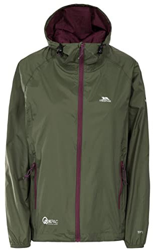 Trespass Women's Qikpac Compact Pack Away Waterproof Rain Jacket, Moss, S UK