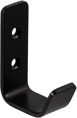 Gedotec Mantelhaken Vintage Garderobenhaken Edelstahl SCHWARZ Kleiderhaken einzeln - SANDRA klein | Aufhänger gebogen | 48 x 20 mm | Wand-Haken zum Schrauben | 1 Stück - Garderobe für Wand-Montage