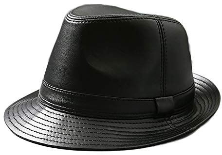 nster Sombreros de invierno, cuero jazz gorra de piel de oveja de piel de oveja sombrero corto corto retro vintage casual fiesta jugador de bolos