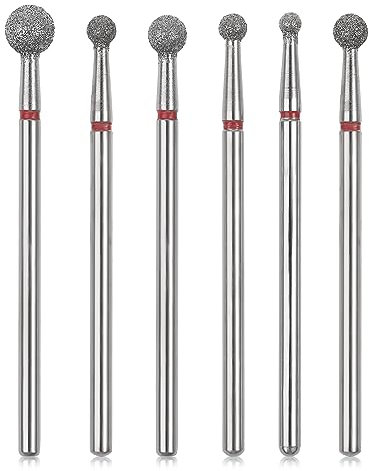 Sibba Lot de 6 Forets À Cuticules en Acier Inoxydable Avec Étui pour Manucure Pédicure Lime À Polir Têtes de Meulage Outils Professionnels en Métal Carbure pour Ongles en Gel Acrylique
