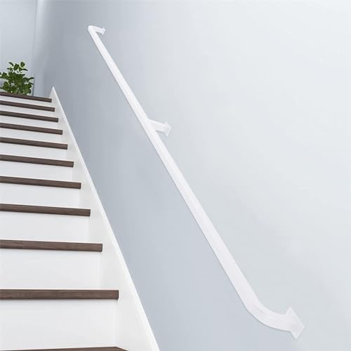 Lonmrrton Corrimano Moderno per Scale, Ringhiera Bianca in Tubo di Ferro Zincato Industriale Antiscivolo per Montaggio a Parete Interni ed Esterni (Size : 150cm)