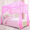 South to East Prinzessin Baldachin Bettvorhänge für Mädchen Kinderbett Baldachin für Mädchen 4 Ecke Bettvorhänge Prinzessin Bettvorhang für Mädchen Zimmer Dekor Twin Größe Rosa, 200 * 100 * 190cm