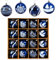 Anstore 16pcs Navy Blue Christmas Baubles - 6cm Shatterproof Hanging Baubles Set in 4 Styles for Retro Vintage Decorations