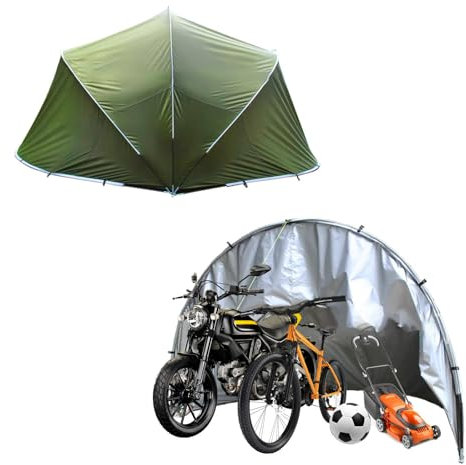 YSMSMZJK Garage Moto Semisferico Box Biciclette con Doppie Porte per 5-7 Biciclette Box Biciclette da Esterno Casetta Attrezzi
