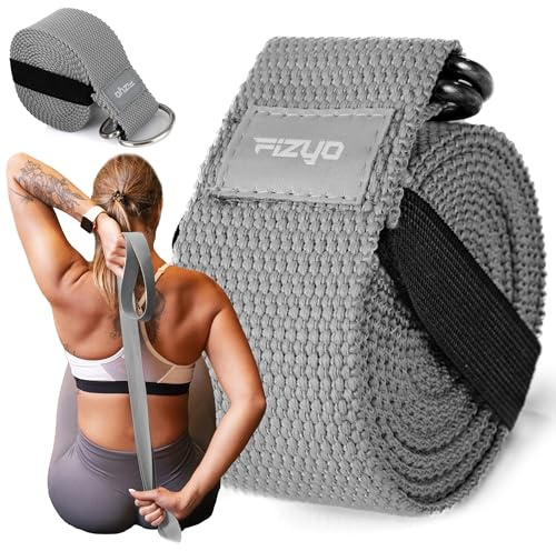 Fizyo Yogabelt Gurt aus Baumwolle, Praktisches Yogagurt Yoga-Zubehör für Dehnen und Fitness, Yoga Band mit Schiebeschnalle aus Metall gut Anfänger & Fortgeschritten
