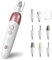 Vexloria Set Manicure Elettrico, Set Pedicure Ricaricabile Usb, Cura Dei Piedi, Lima Elettrica Per Unghie Con 8 Accessori, Luce A Led, Cura Delle Unghie Per Mani O Piedi, Bianco