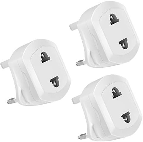 UK 2 to 3 Pin Adaptor Plug For Shavers And Toothbrushes Simply Plug it into the UK Socket And Insert The Two-Pin Shaver or Toothbrush Plug White (Pack of 2)