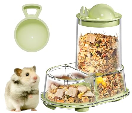 Distributeur automatique de nourriture pour hamster nain syrien, gerbilles, souris, cochon d'Inde, hérisson (vert)