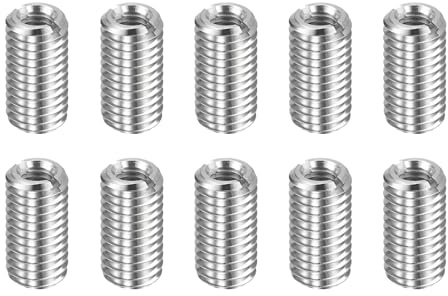 sourcing map 10pcs Thread Repair Inserts M10 x 1.5 Male to M6 x 1 Female Thread 20mm Long Stainless Steel Reducing Nuts Metric Self Tapping Sleeves Threaded Reducer Industrial Fasteners