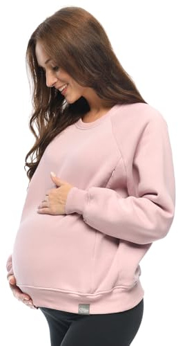 MijaCulture Umstandsmode Pull d'allaitement et pull de grossesse 2 en 1 Olivia M019 (DE/NL/SE/PL, Alphanumérique, XXL, régulier, rose)