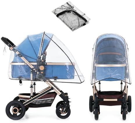 Universal Rain Cover for Pushchair, Pram Wind Shield, Baby Travel Weather Shield Transparent Breathable Pram Rain Cover for Outdoor Travel for Waterproof Dust Sun Wind Snow