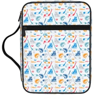 JBJGKHLP Bolsa de almacenamiento de la Biblia con estampado creativo de elementos de hockey, impermeable, regalo religioso para hombres y mujeres, hogar, iglesia, viajes